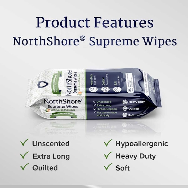 Supreme Heavy-Duty Quilted Wipes, Unscented And Alcohol-free, X-Large, 9x13,12PK